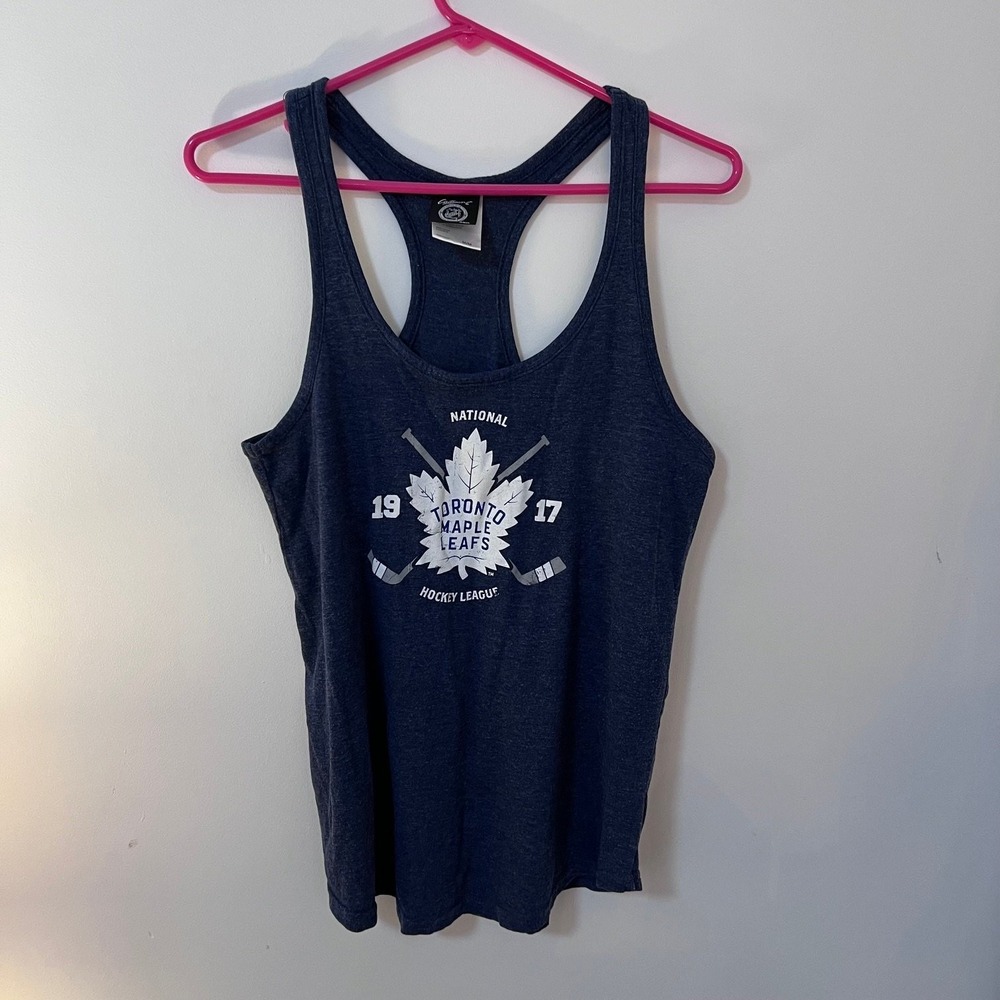 Calhoun Women's Toronto Maple Leafs NHL Racerback Tank Top Medium M Navy Blue